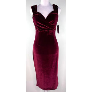 Rock Steady NWT Maroon Lady Love Song Sheath Velvet Dress Size Medium